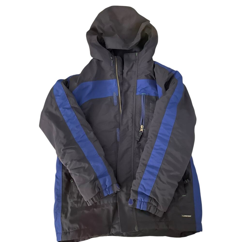 Lands End Blue Hooded Jacket size 10-12